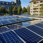 Solarpanels auf Schulhaus Spitalacker in Bern
