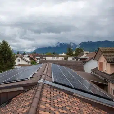 Solaranlage auf dem Dach der Ernst Riesen Schreinerei in Thun