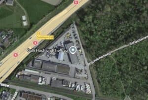 Luftaufnahme von Gebäuden mit Google Maps