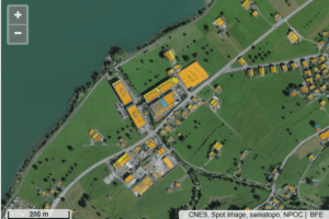 sonnendach_caption Luftaufnahme mit Gebäudeinformationen von sonnendach.ch