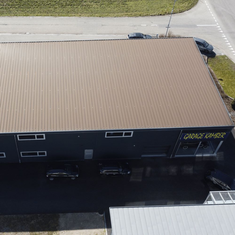 Luftaufnahme vom Dach der Garage Kamber in Balsthal