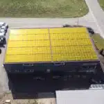 Das Dach der Garage Kamber im Balsthal mit einer Panel-Visualisierung